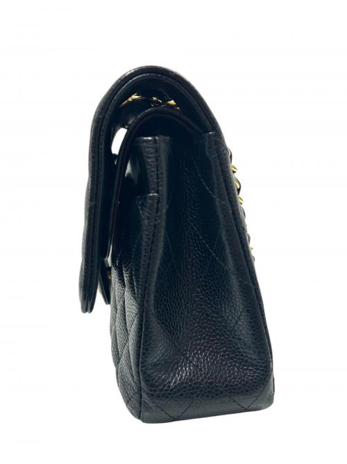 CHANEL（シャネル）CHANEL (シャネル) マトラッセ25 ダブルフラップチェーンショルダーバッグ/ ブラック サイズ:25の古着・服飾アイテム