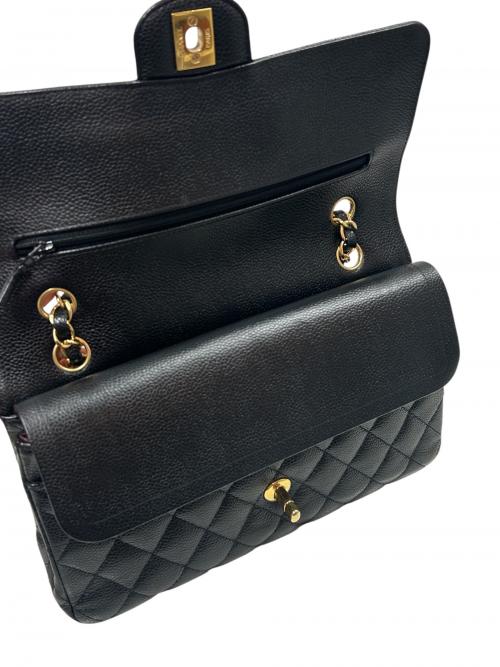 CHANEL（シャネル）CHANEL (シャネル) マトラッセ25 ダブルフラップチェーンショルダーバッグ/ ブラック サイズ:25の古着・服飾アイテム