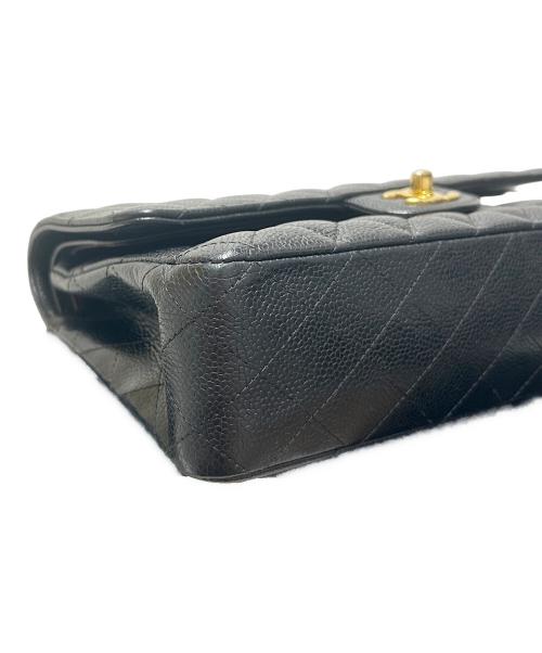 CHANEL（シャネル）CHANEL (シャネル) マトラッセ25 ダブルフラップチェーンショルダーバッグ/ ブラック サイズ:25の古着・服飾アイテム