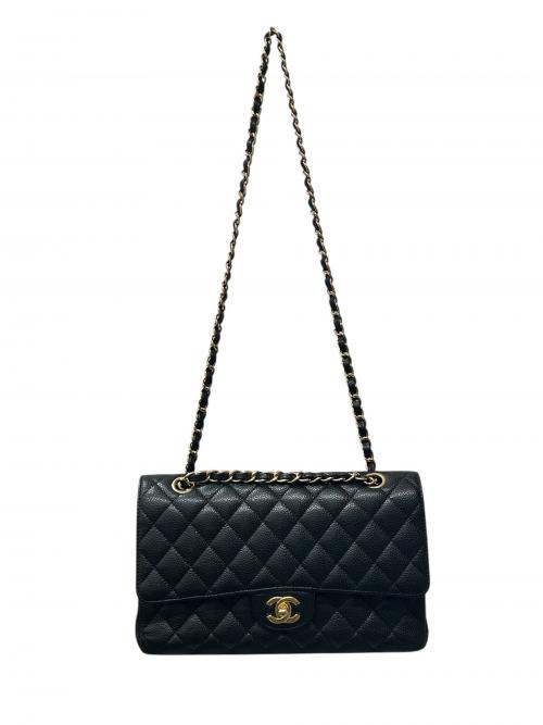 CHANEL（シャネル）CHANEL (シャネル) マトラッセ25 ダブルフラップチェーンショルダーバッグ/ ブラック サイズ:25の古着・服飾アイテム