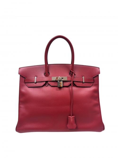 HERMES（エルメス）HERMES (エルメス) Birkin 35 バーキン 35/ヴォーエプソン/ルージュガランス/□J刻印：2006年製造/シルバー金具 ルージュガランス サイズ:35の古着・服飾アイテム