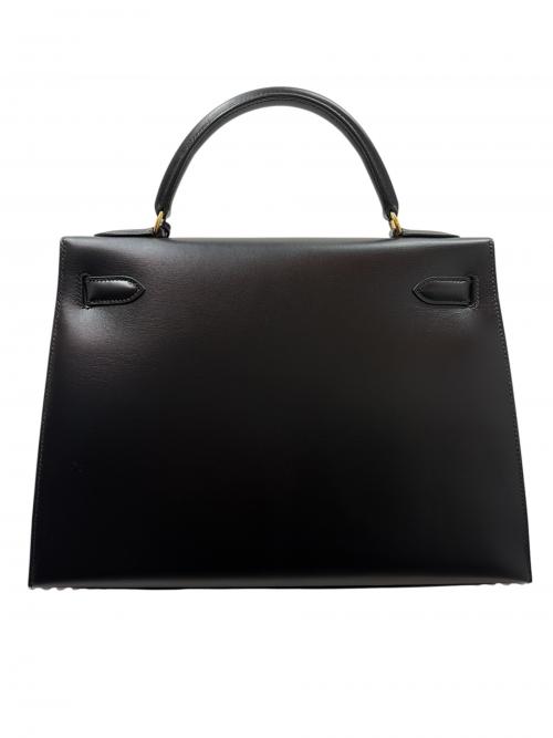 HERMES（エルメス）HERMES (エルメス) ケリー32/ボックスカーフ/外縫い/ブラック/〇X刻印:1994年製造/ゴールド金具 ブラック サイズ:32の古着・服飾アイテム