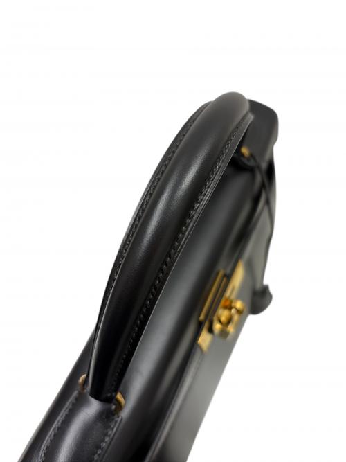 HERMES（エルメス）HERMES (エルメス) ケリー32/ボックスカーフ/外縫い/ブラック/〇X刻印:1994年製造/ゴールド金具 ブラック サイズ:32の古着・服飾アイテム