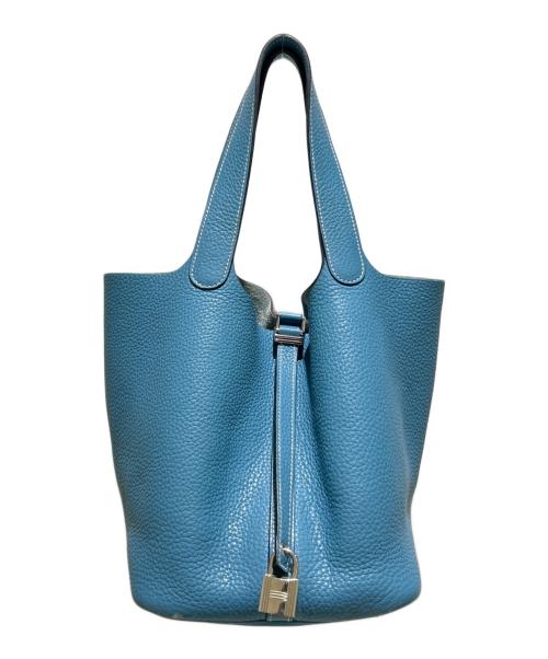 HERMES（エルメス）HERMES (エルメス) Picotin Lock /ピコタンロックMM/ハンドバッグ/トリヨンクレマンス/ブルージーン/シルバー金具/□M刻印：2009年製 ブルージーン サイズ:MMの古着・服飾アイテム