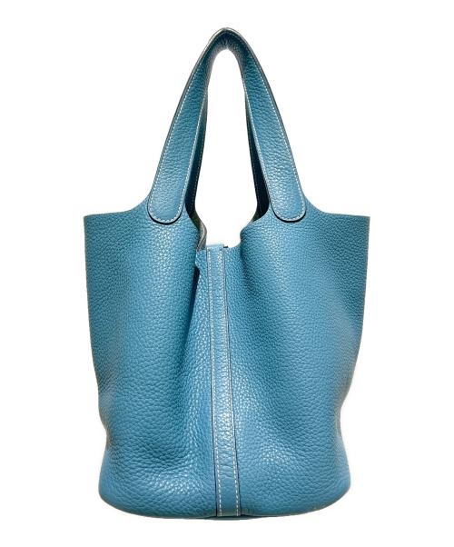 HERMES（エルメス）HERMES (エルメス) Picotin Lock /ピコタンロックMM/ハンドバッグ/トリヨンクレマンス/ブルージーン/シルバー金具/□M刻印：2009年製 ブルージーン サイズ:MMの古着・服飾アイテム