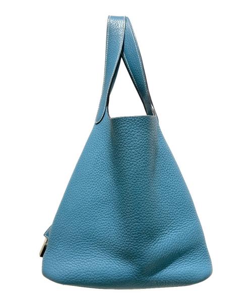 HERMES（エルメス）HERMES (エルメス) Picotin Lock /ピコタンロックMM/ハンドバッグ/トリヨンクレマンス/ブルージーン/シルバー金具/□M刻印：2009年製 ブルージーン サイズ:MMの古着・服飾アイテム