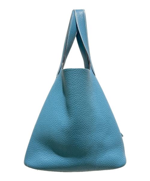 HERMES（エルメス）HERMES (エルメス) Picotin Lock /ピコタンロックMM/ハンドバッグ/トリヨンクレマンス/ブルージーン/シルバー金具/□M刻印：2009年製 ブルージーン サイズ:MMの古着・服飾アイテム