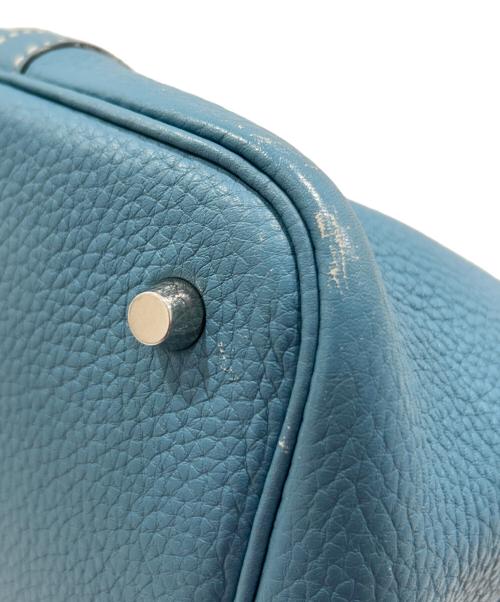 HERMES（エルメス）HERMES (エルメス) Picotin Lock /ピコタンロックMM/ハンドバッグ/トリヨンクレマンス/ブルージーン/シルバー金具/□M刻印：2009年製 ブルージーン サイズ:MMの古着・服飾アイテム