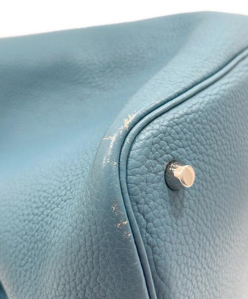 HERMES（エルメス）HERMES (エルメス) Picotin Lock /ピコタンロックMM/ハンドバッグ/トリヨンクレマンス/ブルージーン/シルバー金具/□M刻印：2009年製 ブルージーン サイズ:MMの古着・服飾アイテム