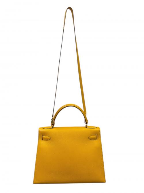 HERMES（エルメス）HERMES (エルメス) kelly28 ケリー28/外縫い/〇U刻印:1991年/クシュベル/ジョーヌ/ゴールド金具 ジョーヌ サイズ:28の古着・服飾アイテム