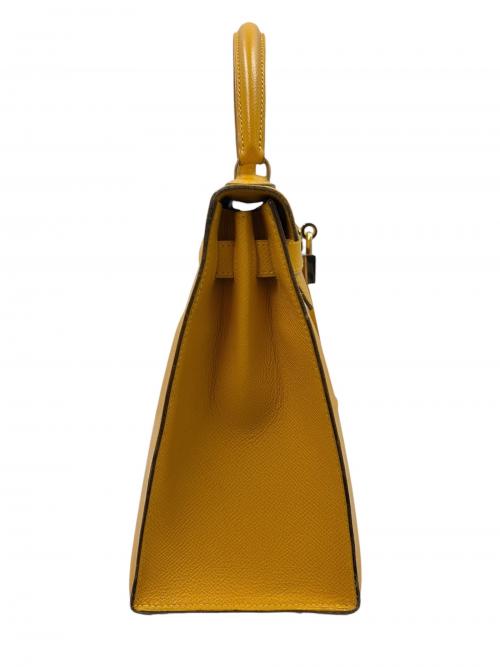 HERMES（エルメス）HERMES (エルメス) kelly28 ケリー28/外縫い/〇U刻印:1991年/クシュベル/ジョーヌ/ゴールド金具 ジョーヌ サイズ:28の古着・服飾アイテム