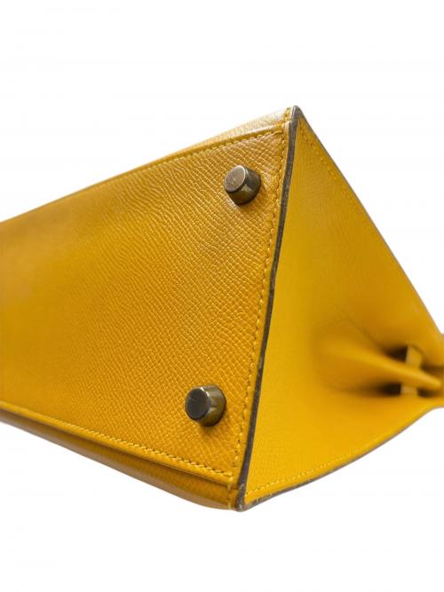 HERMES（エルメス）HERMES (エルメス) kelly28 ケリー28/外縫い/〇U刻印:1991年/クシュベル/ジョーヌ/ゴールド金具 ジョーヌ サイズ:28の古着・服飾アイテム