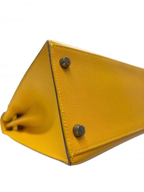 HERMES（エルメス）HERMES (エルメス) kelly28 ケリー28/外縫い/〇U刻印:1991年/クシュベル/ジョーヌ/ゴールド金具 ジョーヌ サイズ:28の古着・服飾アイテム