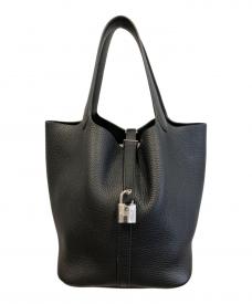 HERMESエルメス）の古着「ピコタンロックMM/U刻印/トリヨンクレマンス/シルバー金具/ハンドバッグ」｜ブラック