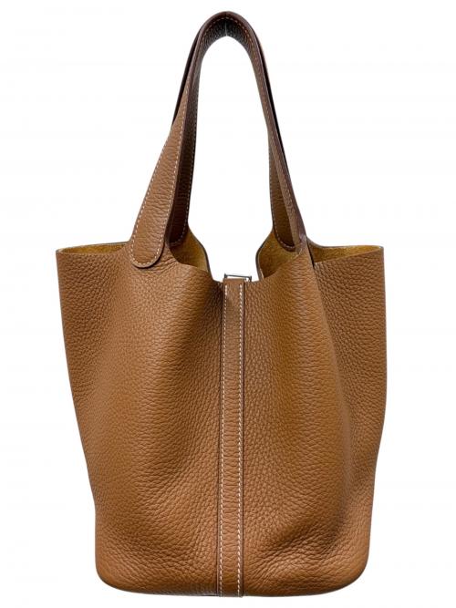 HERMES（エルメス）HERMES (エルメス) Picotin Lock MM ピコタンロック MM/トリヨンクレマンス/ゴールド/Ｗ刻印：2024年製造/シルバー金具 ゴールド サイズ:MMの古着・服飾アイテム