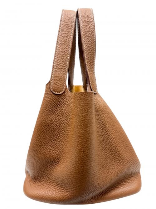 HERMES（エルメス）HERMES (エルメス) Picotin Lock MM ピコタンロック MM/トリヨンクレマンス/ゴールド/Ｗ刻印：2024年製造/シルバー金具 ゴールド サイズ:MMの古着・服飾アイテム