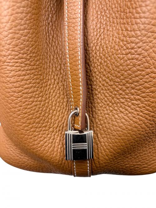 HERMES（エルメス）HERMES (エルメス) Picotin Lock MM ピコタンロック MM/トリヨンクレマンス/ゴールド/Ｗ刻印：2024年製造/シルバー金具 ゴールド サイズ:MMの古着・服飾アイテム