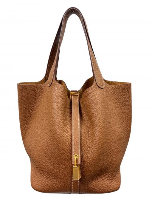 HERMES（エルメス）HERMES (エルメス) Picotin Lock MM ピコタンロック MM/トリヨンクレマンス/Z刻印：2021年製/ゴールド金具 ゴールド サイズ:MMの古着・服飾アイテム