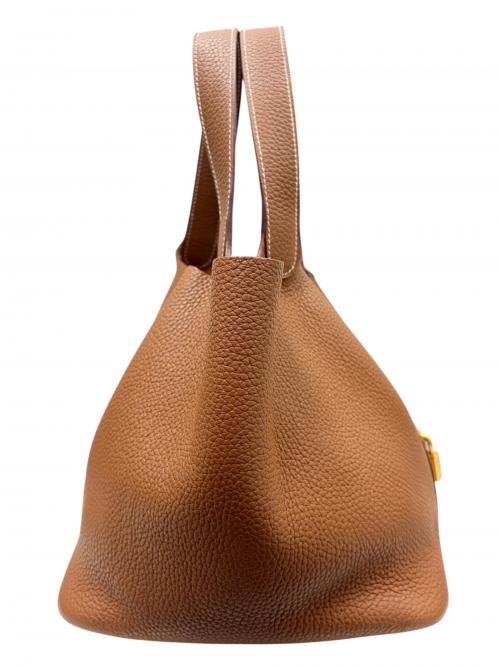 HERMES（エルメス）HERMES (エルメス) Picotin Lock MM ピコタンロック MM/トリヨンクレマンス/Z刻印：2021年製/ゴールド金具 ゴールド サイズ:MMの古着・服飾アイテム