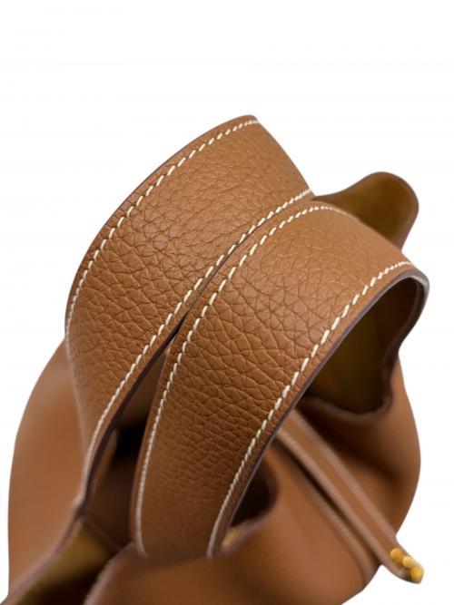 HERMES（エルメス）HERMES (エルメス) Picotin Lock MM ピコタンロック MM/トリヨンクレマンス/Z刻印：2021年製/ゴールド金具 ゴールド サイズ:MMの古着・服飾アイテム