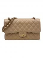CHANELシャネル）の古着「マトラッセ25　Wフラップチェーンショルダーバッグ」｜ベージュ