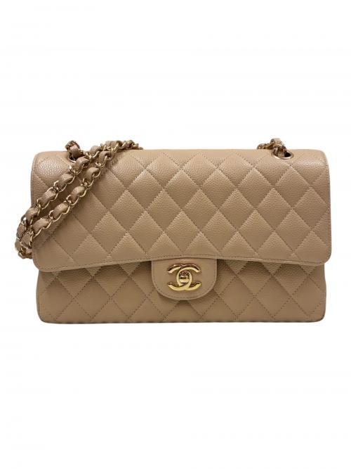 CHANEL（シャネル）CHANEL (シャネル) マトラッセ25　Wフラップチェーンショルダーバッグ ベージュ サイズ:25の古着・服飾アイテム