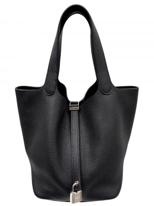 HERMES（エルメス）HERMES (エルメス) Picotin Lock MM ピコタンロック MM/トリヨンクレマンス/ブラック/Y刻印：2020年製造/シルバー金具 ブラック サイズ:MMの古着・服飾アイテム