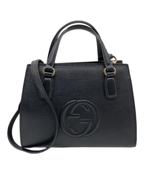 GUCCI（グッチ）GUCCI (グッチ) Gucci Soho Leather Tote Crossbody Bag/ソーホー インターロッキングG ショルダーバッグ/2WAYバッグ ブラック サイズ:-の古着・服飾アイテム