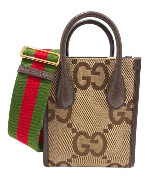 GUCCI（グッチ）GUCCI (グッチ) ジャンボGGキャンバス 2WAYバッグ ブラウン サイズ:-の古着・服飾アイテム