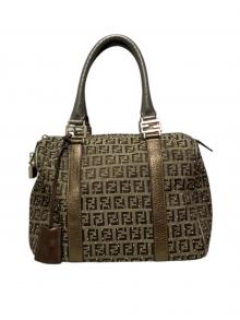 FENDI（フェンディ）の古着「スタッズミニボストンバッグ/8BL068」｜ベージュ×ゴールド