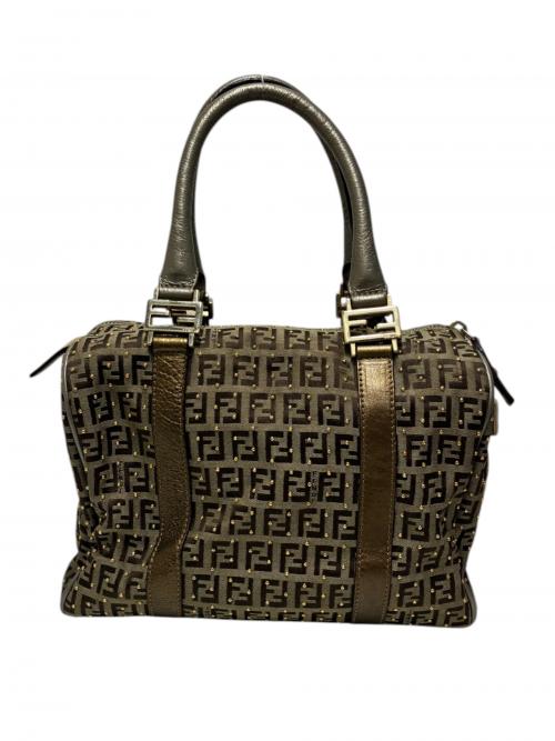 FENDI（フェンディ）FENDI (フェンディ) スタッズミニボストンバッグ/8BL068 ベージュ×ゴールド サイズ:-の古着・服飾アイテム