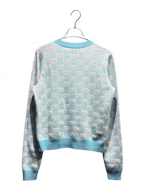 GUCCI（グッチ）GUCCI (グッチ) GGジャガードカーディガン スカイブルー サイズ:Mの古着・服飾アイテム