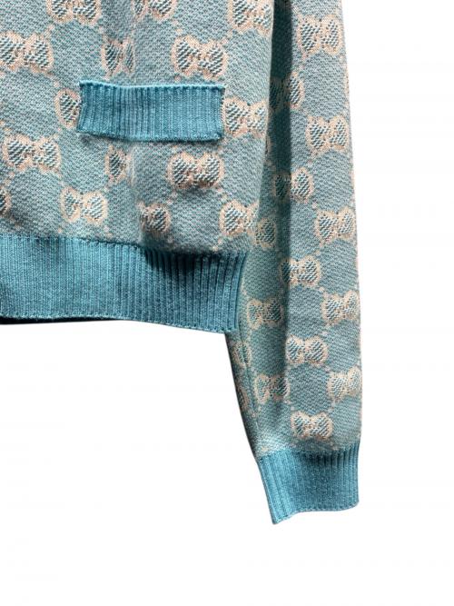 GUCCI（グッチ）GUCCI (グッチ) GGジャガードカーディガン スカイブルー サイズ:Mの古着・服飾アイテム