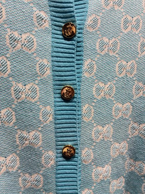 GUCCI（グッチ）GUCCI (グッチ) GGジャガードカーディガン スカイブルー サイズ:Mの古着・服飾アイテム