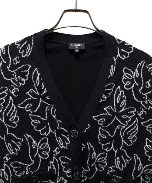 CHANEL（シャネル）CHANEL (シャネル) ココボタンVネックカーディガン ブラック サイズ:36の古着・服飾アイテム