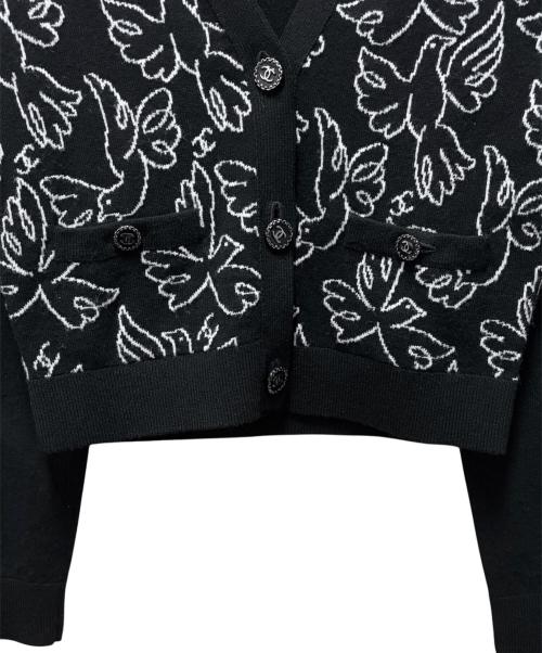 CHANEL（シャネル）CHANEL (シャネル) ココボタンVネックカーディガン ブラック サイズ:36の古着・服飾アイテム