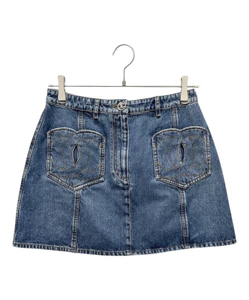 CHANEL（シャネル）CHANEL (シャネル) ココポケットデニムミニスカート	P76766V68693 インディゴ サイズ:38の古着・服飾アイテム