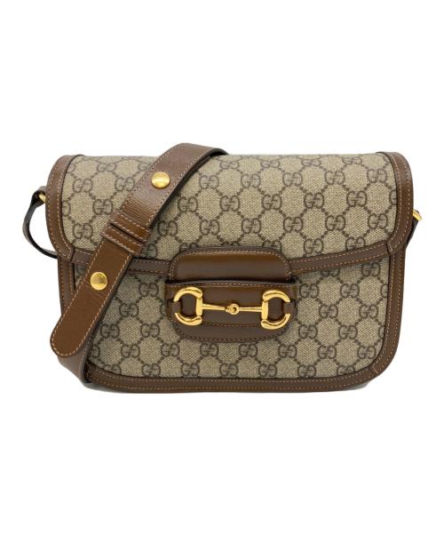 GUCCI（グッチ）GUCCI (グッチ) Gucci 1955 Horsebit Shoulder Bag/ホースビット1955/ショルダーバッグ ブラウン サイズ:ミディアムの古着・服飾アイテム