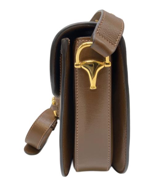 GUCCI（グッチ）GUCCI (グッチ) Gucci 1955 Horsebit Shoulder Bag/ホースビット1955/ショルダーバッグ ブラウン サイズ:ミディアムの古着・服飾アイテム