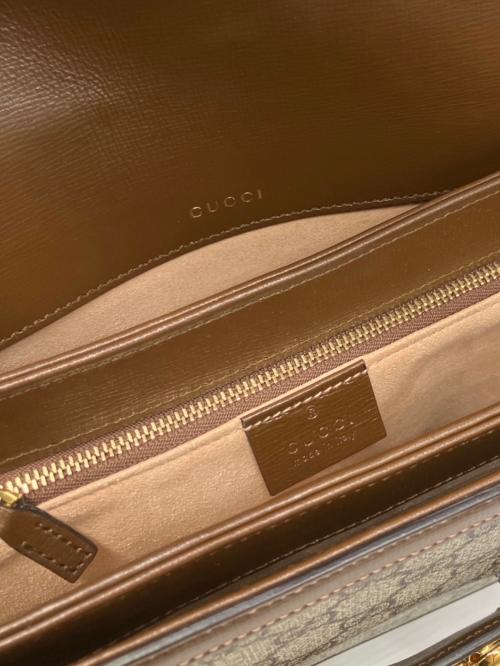 GUCCI（グッチ）GUCCI (グッチ) Gucci 1955 Horsebit Shoulder Bag/ホースビット1955/ショルダーバッグ ブラウン サイズ:ミディアムの古着・服飾アイテム