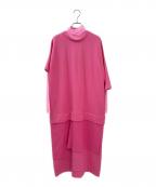 ENFOLDエンフォルド）の古着「バックウォームレイヤードDRESS」｜ピンク