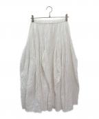 ENFOLDエンフォルド）の古着「SOLID-WAVE SKIRT」｜ホワイト