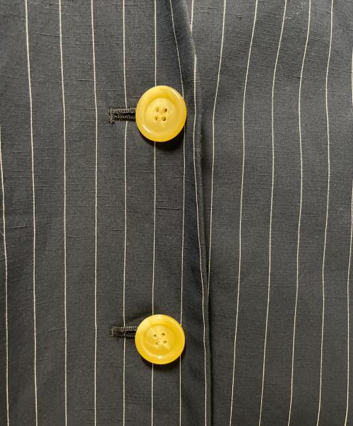 ENFOLD（エンフォルド）ENFOLD (エンフォルド) ピンストライプ ノーカラールーズ ジャケット ネイビー サイズ:36の古着・服飾アイテム