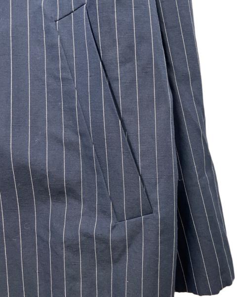 ENFOLD（エンフォルド）ENFOLD (エンフォルド) ピンストライプ ノーカラールーズ ジャケット ネイビー サイズ:36の古着・服飾アイテム