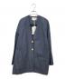 ENFOLD（エンフォルド）の古着「ピンストライプ ノーカラールーズ ジャケット」｜ネイビー