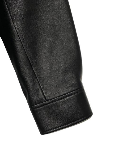 GUCCI（グッチ）GUCCI (グッチ) Embossed Logo Leather Shirt Jacket Black ブラック サイズ:46の古着・服飾アイテム