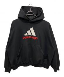 BALENCIAGA×adidas（バレンシアガ×アディダス）の古着「コラボロゴ刺繍 オーバーシルエットパーカー」｜ブラック