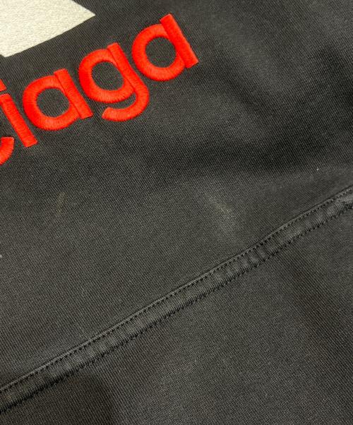 BALENCIAGA（バレンシアガ）BALENCIAGA (バレンシアガ) adidas (アディダス) コラボロゴ刺繍 オーバーシルエットパーカー ブラック サイズ:Lの古着・服飾アイテム