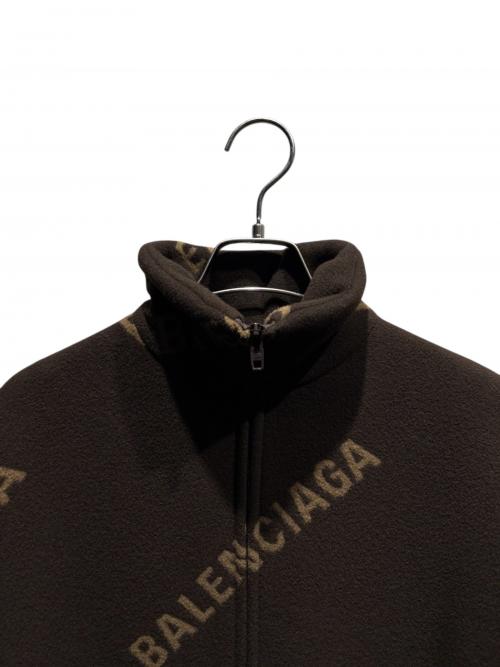 BALENCIAGA（バレンシアガ）BALENCIAGA (バレンシアガ) オールオーバーロゴブルゾン ブラウン サイズ:42の古着・服飾アイテム