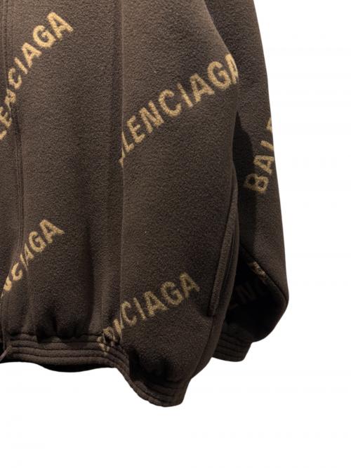 BALENCIAGA（バレンシアガ）BALENCIAGA (バレンシアガ) オールオーバーロゴブルゾン ブラウン サイズ:42の古着・服飾アイテム